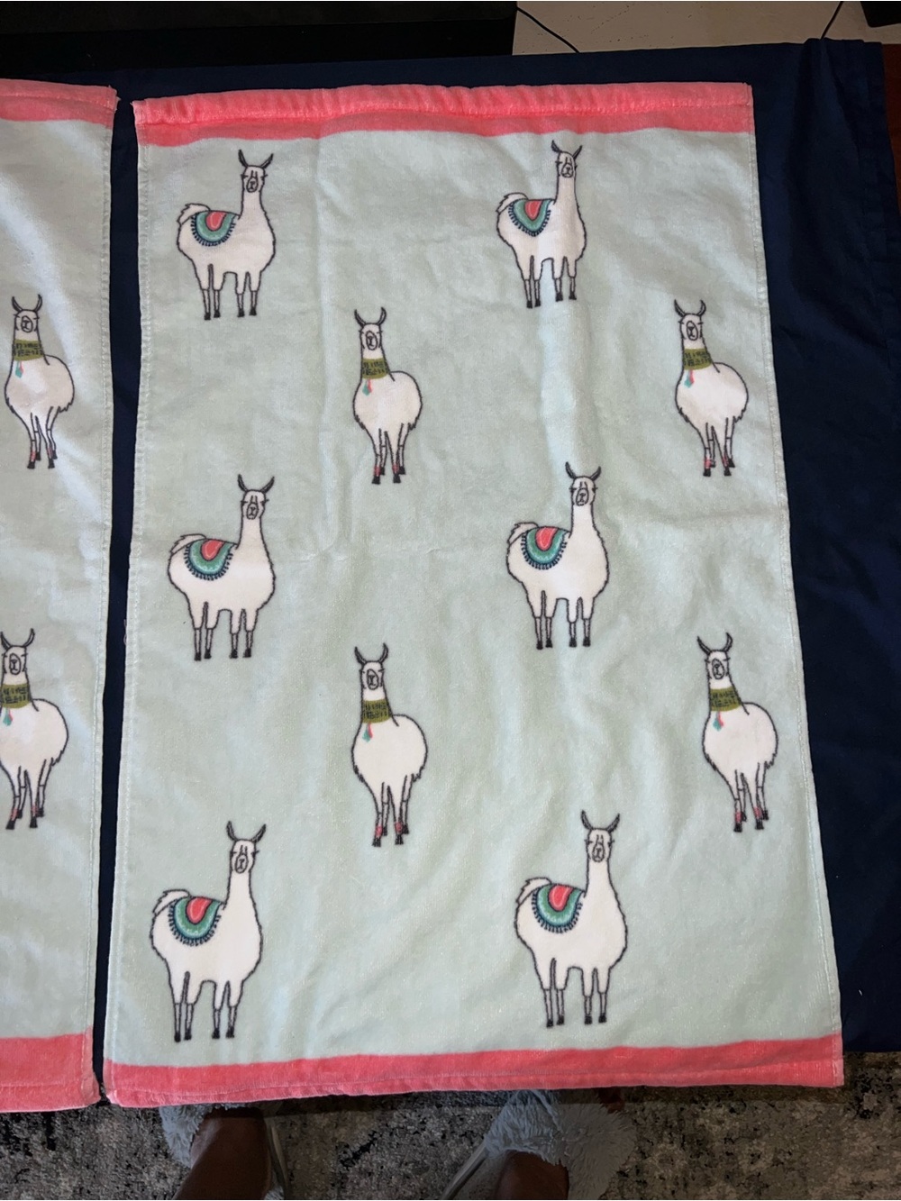 Artisan de Lux Velour Llama 12x28in Bathroom Cottagecore Country Hand Towels